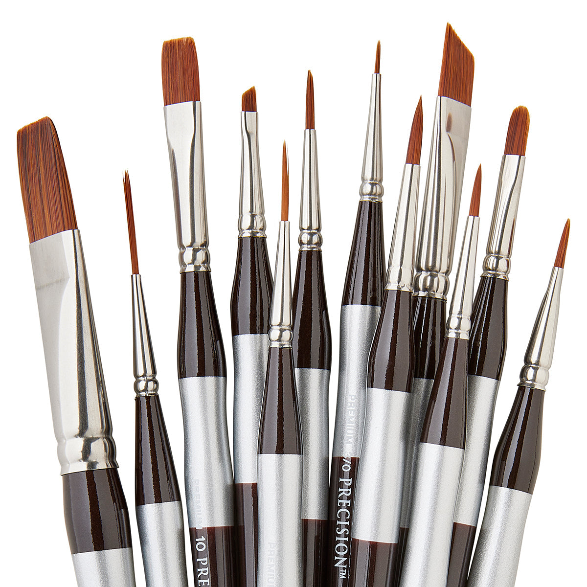 Precision™ Amber Taklon Comfort Handle Brush Set - 12 pc