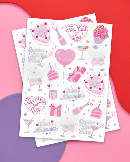 Elder Millennial Tats - 44 foil temporary tattoos