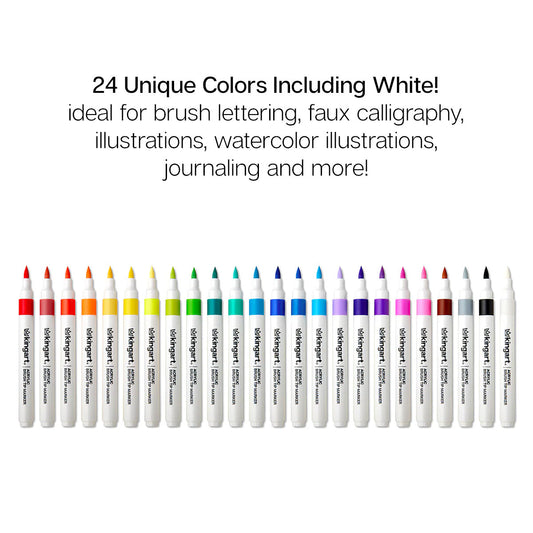Acrylic Paint Brush Tip Markers - 24 Classic Colors