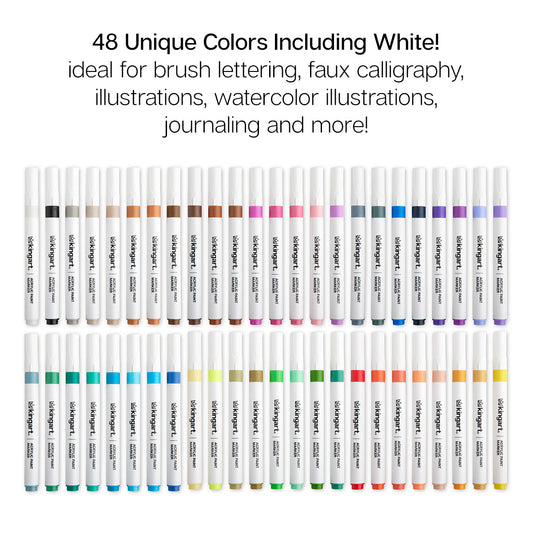 Acrylic Paint Markers Set – 48 Colors, 2mm Bullet Tip, Water-Based, Multi-Surface