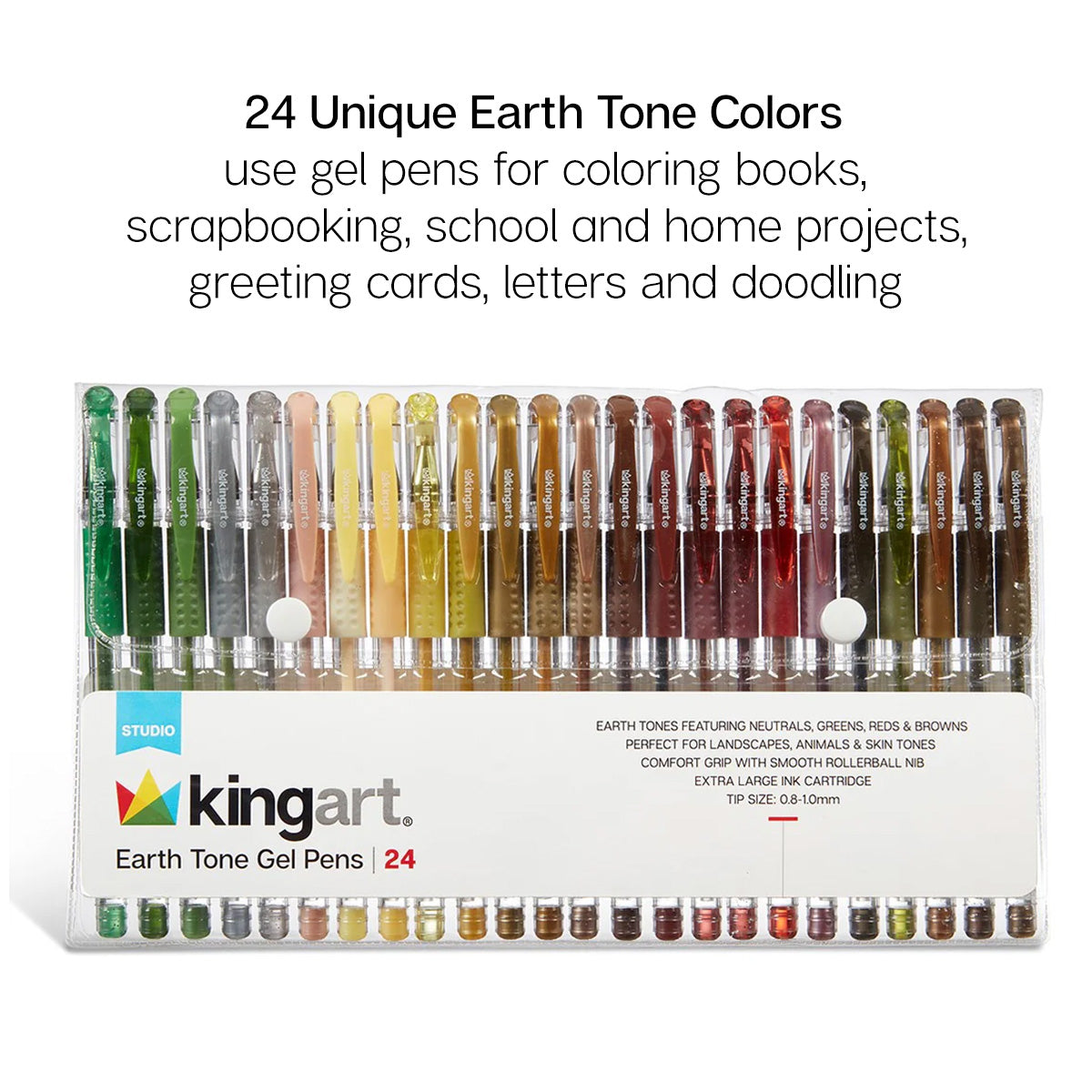 Gel Pens - Comfort Grip - Earth Tone - 24 Colors