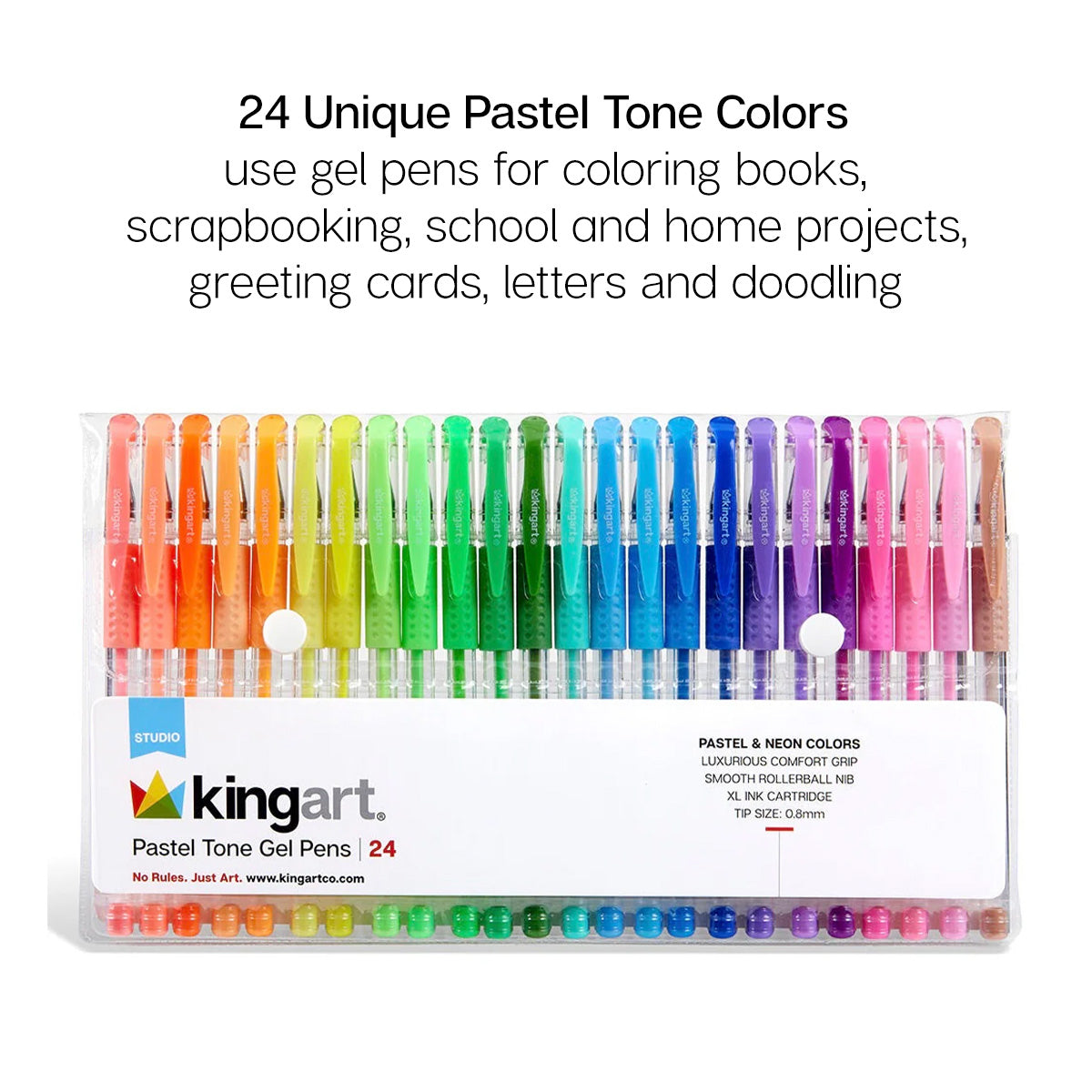 Gel Pens - Comfort Grip Pastel Tone - 24 Colors