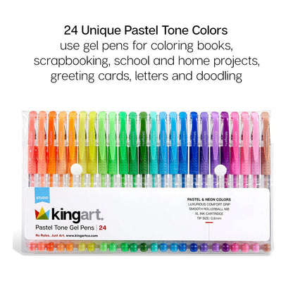 Gel Pens - Comfort Grip Pastel Tone - 24 Colors