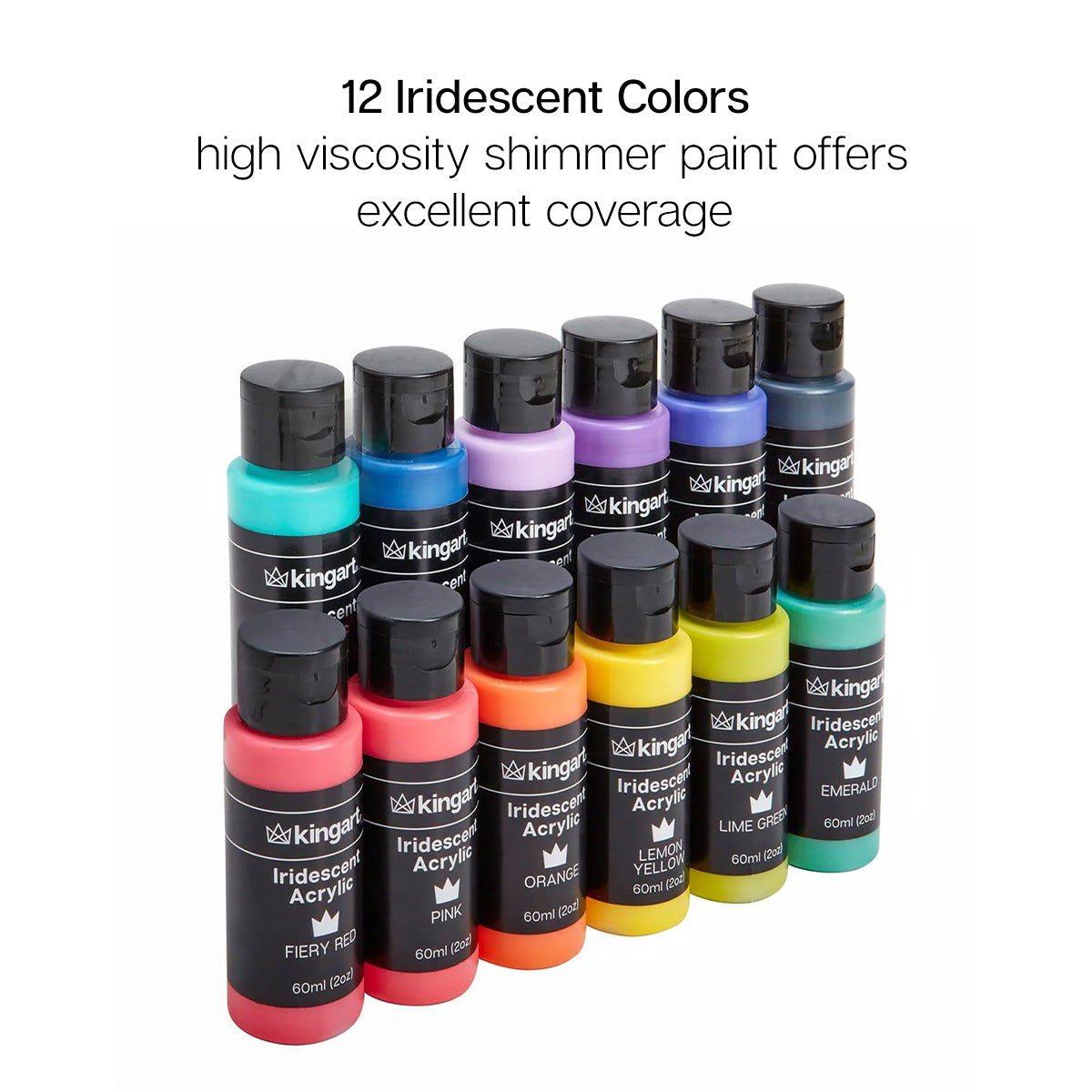 Studio Acrylic Paint - 60ml Bottles - 12 Iridescent Colors