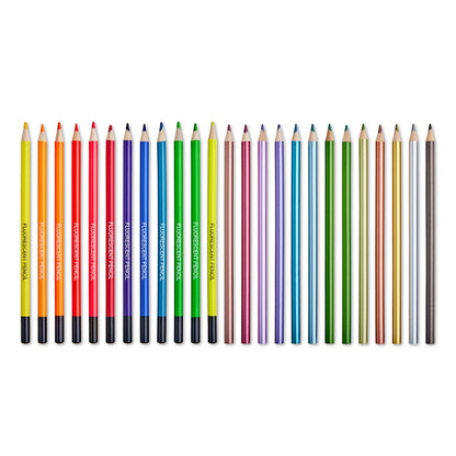 Studio Colored Pencils Set - Metallic & Neon Colors - 24 pc