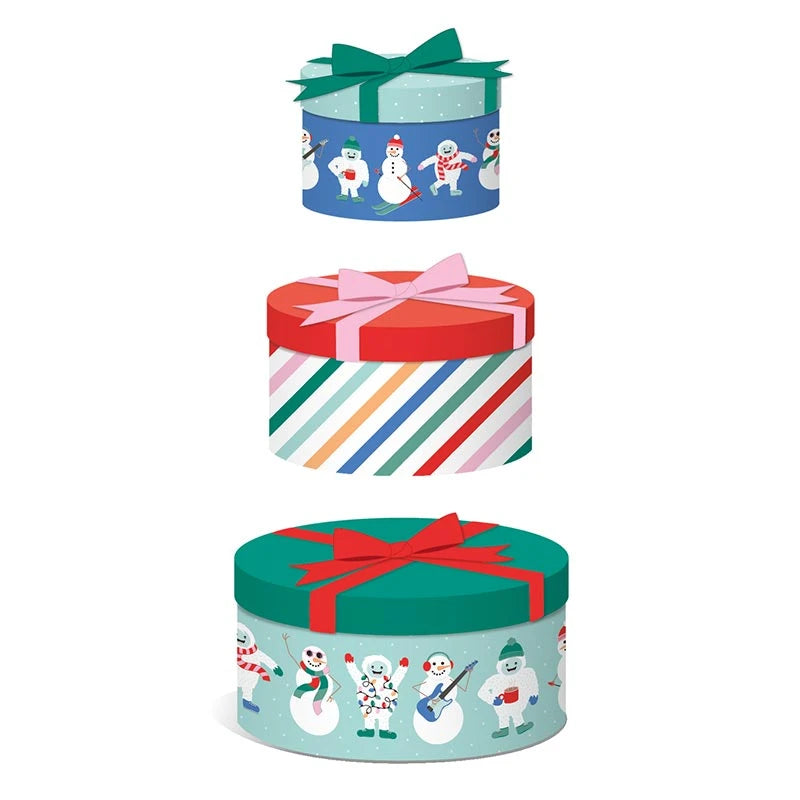 Set of 3 Gift Box Nested - Yeti Hexagon