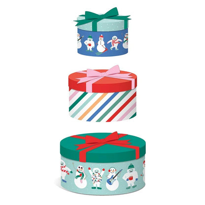 Set of 3 Gift Box Nested - Yeti Hexagon