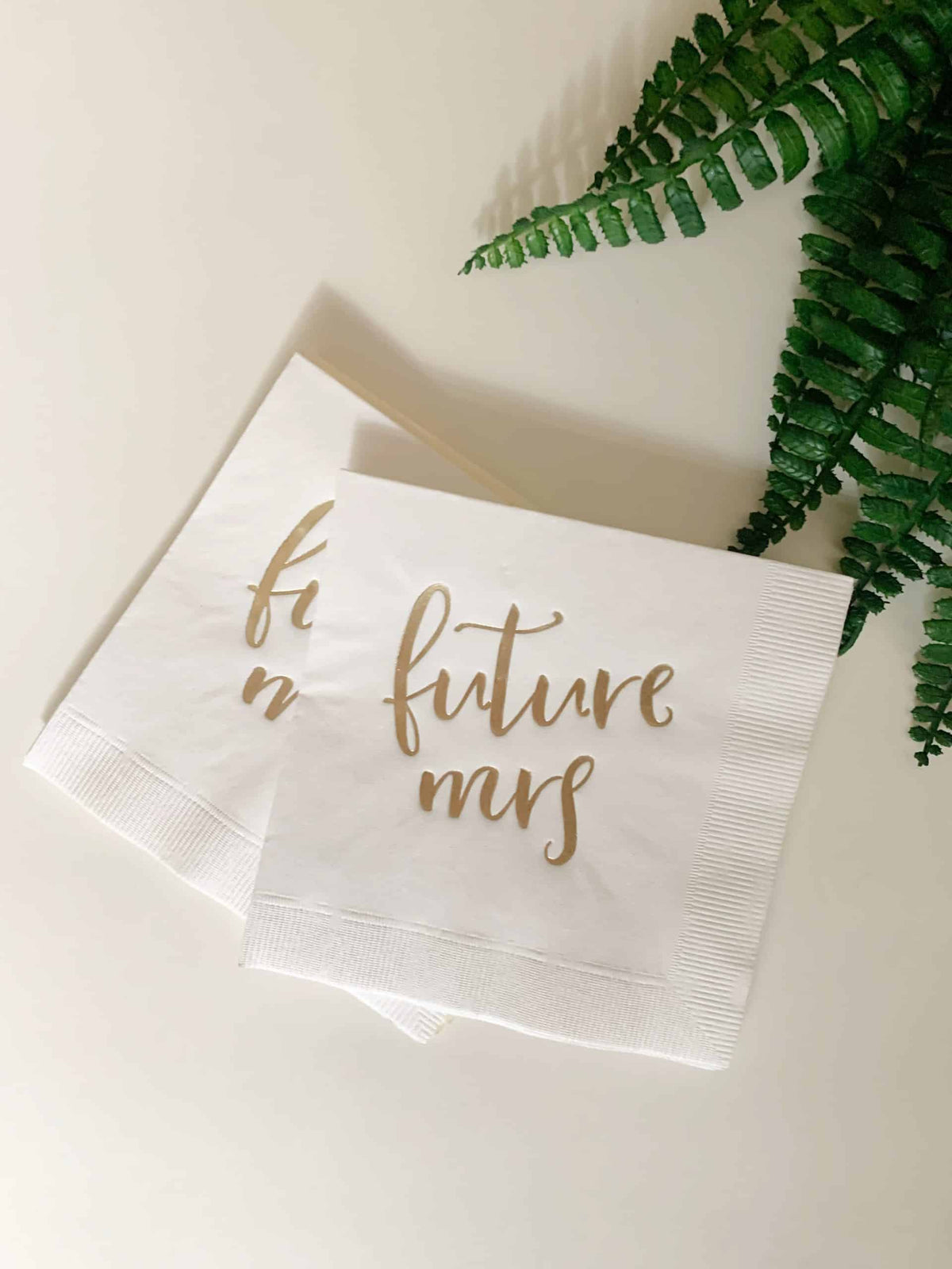 Future Mrs. Bridal Shower Cocktail Napkins- Gold Foil