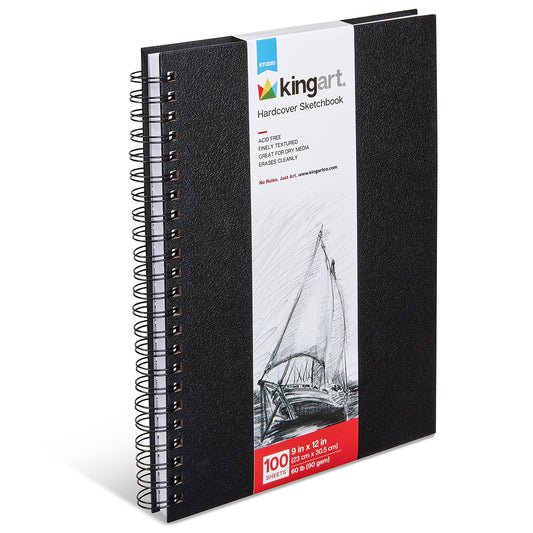 Hardcover Sketchbook - Side Spiral - 9” x 12” - 100 Sheets