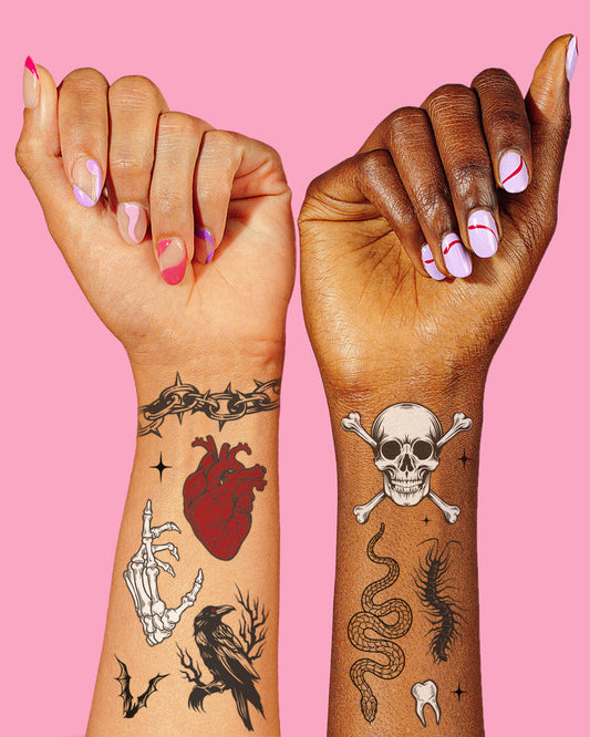 Goth Glam Tattoos - 4 sheet temporary tattoo set