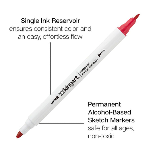 Twin-Tip™ Chisel & Fine Alcohol Markers - 12 Colors