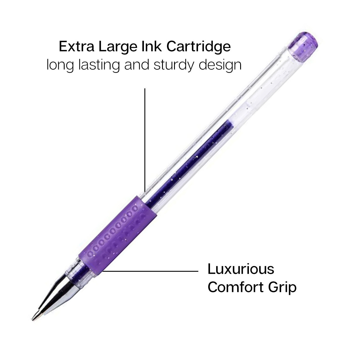 Gel Pens - Comfort Grip - Pink & Purple Tone - 24 Colors