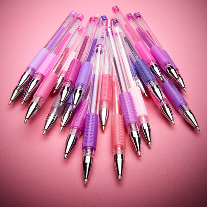 Gel Pens - Comfort Grip - Pink & Purple Tone - 24 Colors