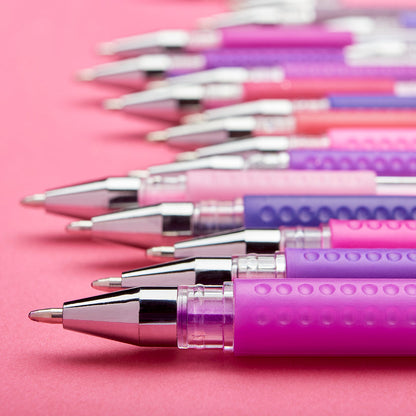 Gel Pens - Comfort Grip - Pink & Purple Tone - 24 Colors