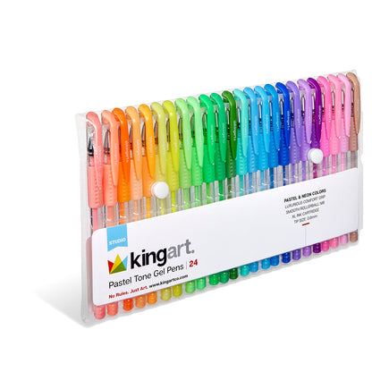 Gel Pens - Comfort Grip Pastel Tone - 24 Colors