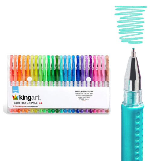 Gel Pens - Comfort Grip Pastel Tone - 24 Colors