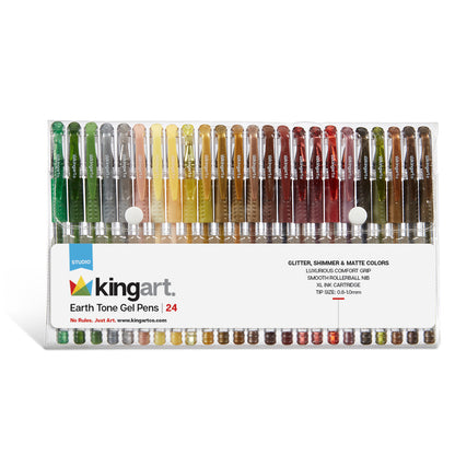Gel Pens - Comfort Grip - Earth Tone - 24 Colors