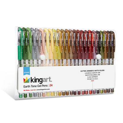 Gel Pens - Comfort Grip - Earth Tone - 24 Colors