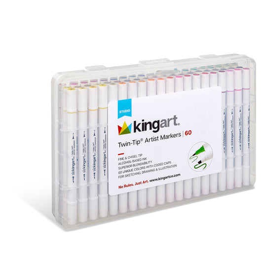 Twin-Tip™ Chisel & Fine Alcohol Markers - 60 Colors