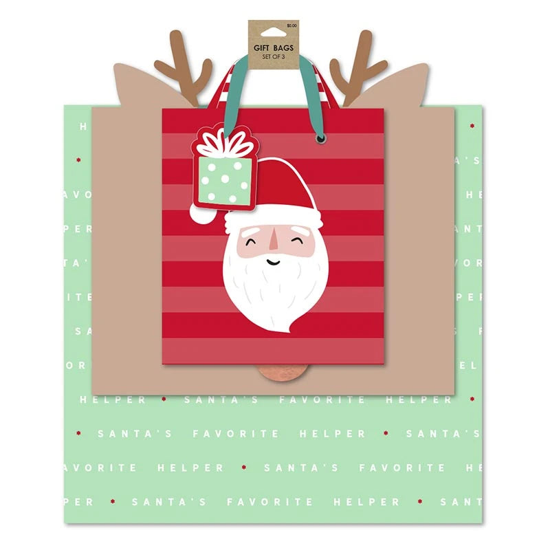 Santas Favorite Gift Bag (3CT) - Square