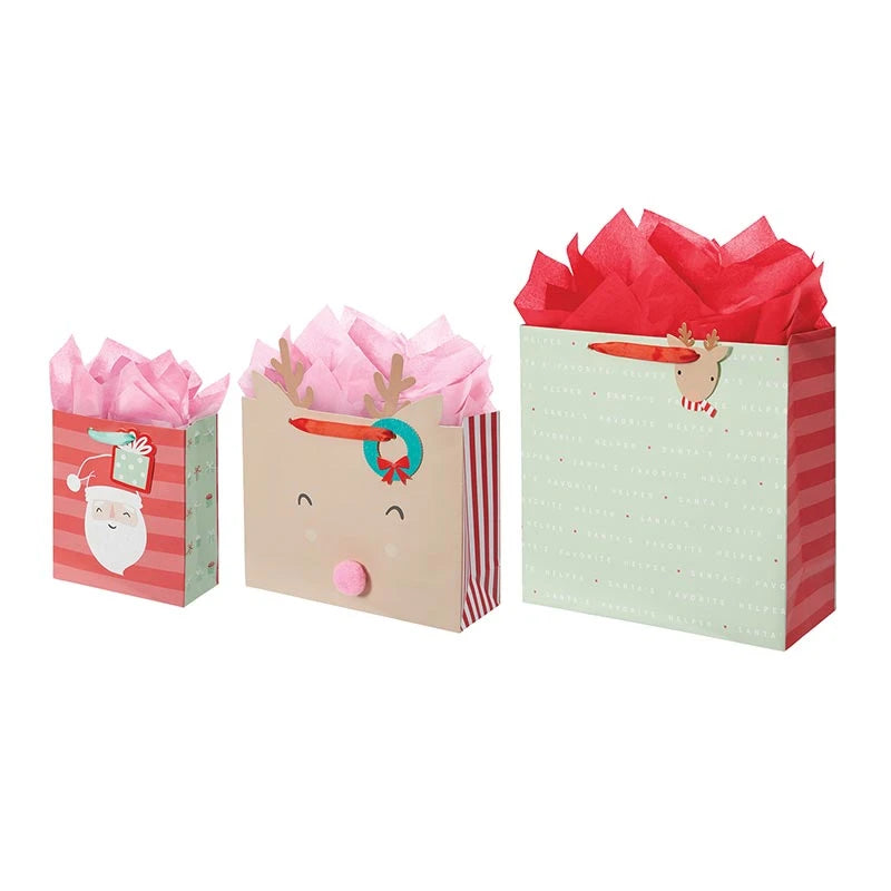 Santas Favorite Gift Bag (3CT) - Square
