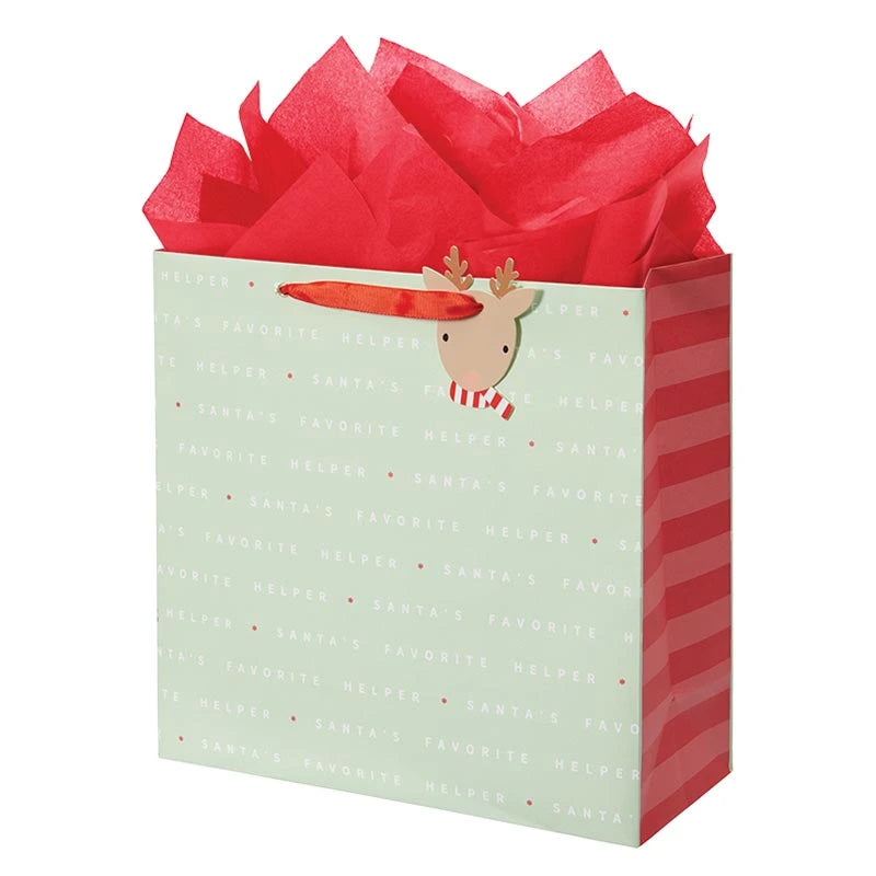 Santas Favorite Gift Bag (3CT) - Square