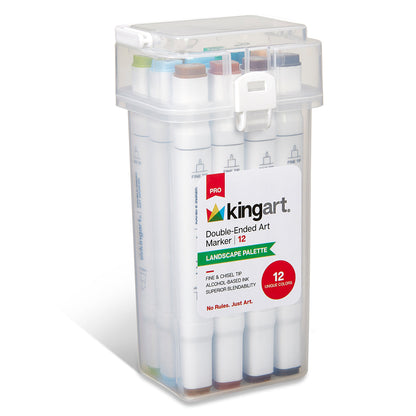PRO Double-Ended Alcohol Markers - 12 Landscape Colors