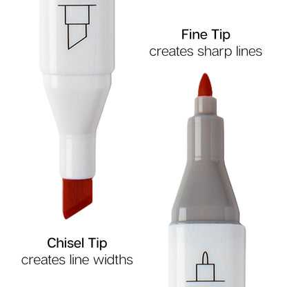 PRO Double-Ended Alcohol Markers - 12 Neutral Colors