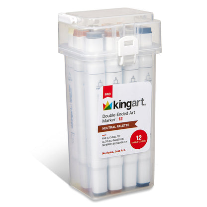 PRO Double-Ended Alcohol Markers - 12 Neutral Colors