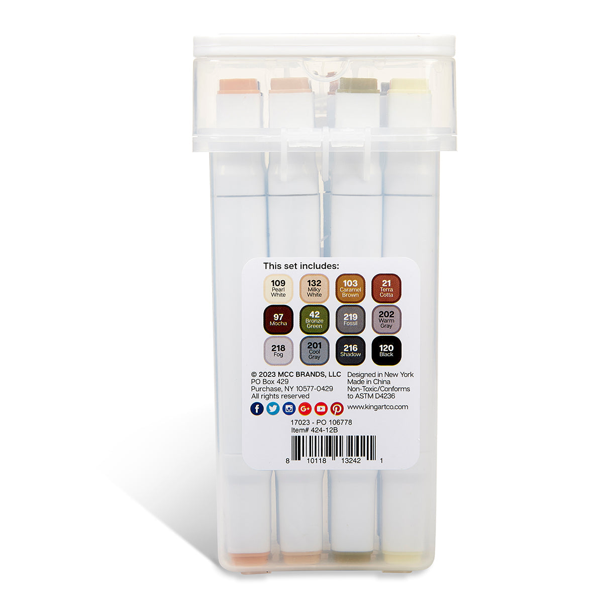 PRO Double-Ended Alcohol Markers - 12 Neutral Colors