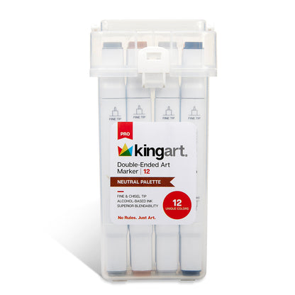 PRO Double-Ended Alcohol Markers - 12 Neutral Colors