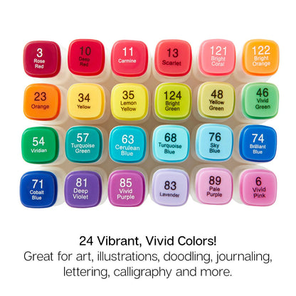PRO Double-Ended Alcohol Markers - 24 Bright Colors