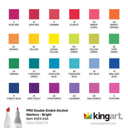 PRO Double-Ended Alcohol Markers - 24 Bright Colors
