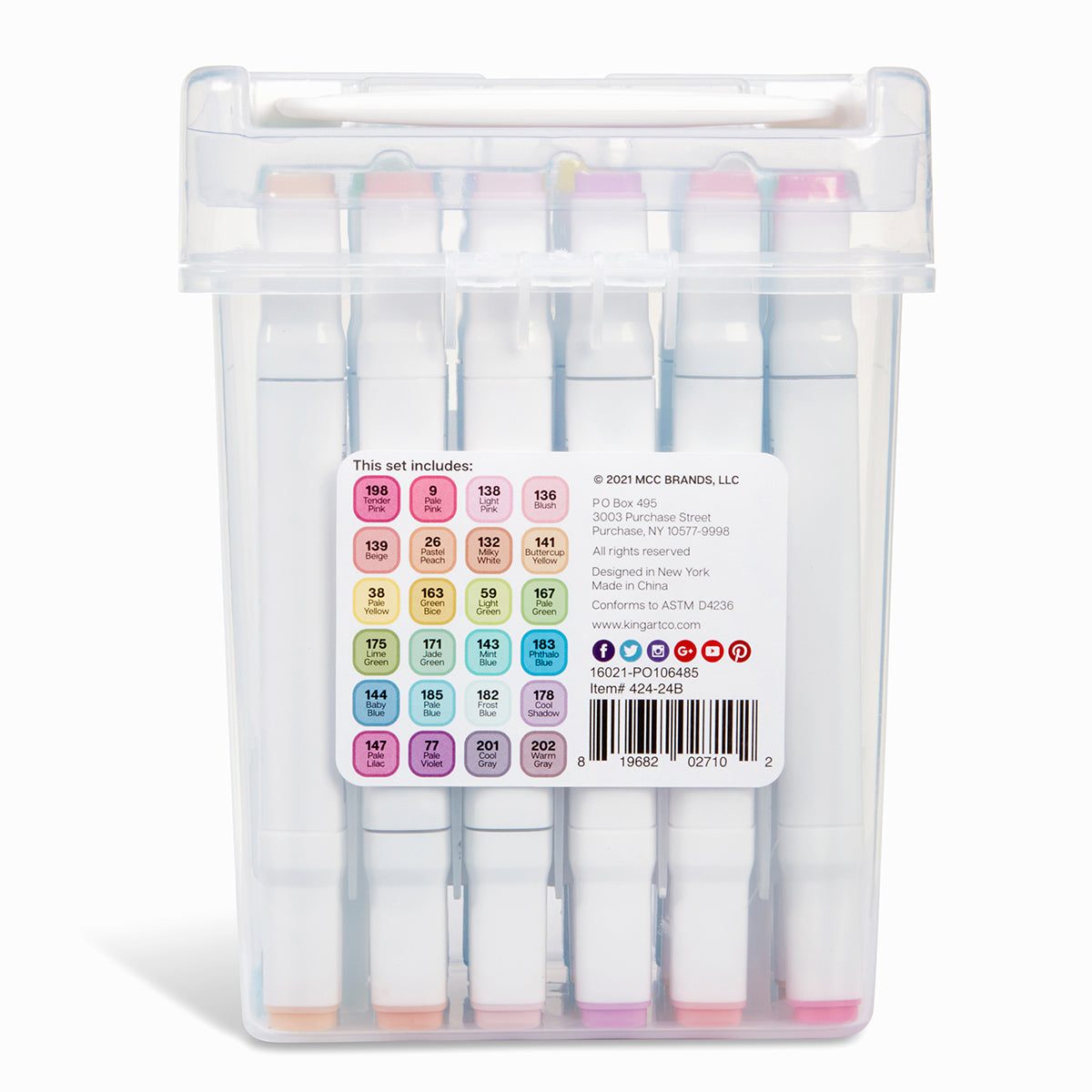 PRO Double-Ended Alcohol Markers - 24 Pastel Colors