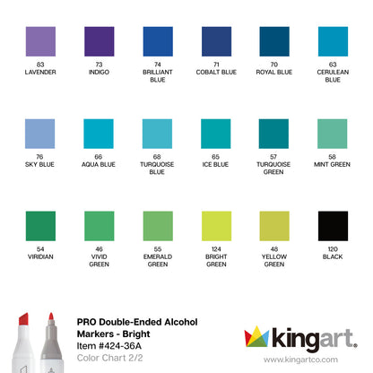 PRO Double-Ended Alcohol Markers - 36 Bright Colors