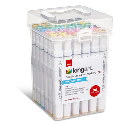 PRO Double-Ended Alcohol Markers - 36 Pastel Colors