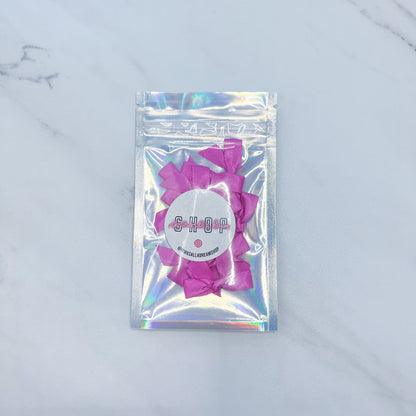 PRE TIED TINY SATIN BOWS (FUSHIA)
