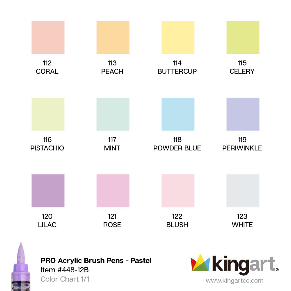 PRO Acrylic Paint Brush Pens - 12 Pastel Colors
