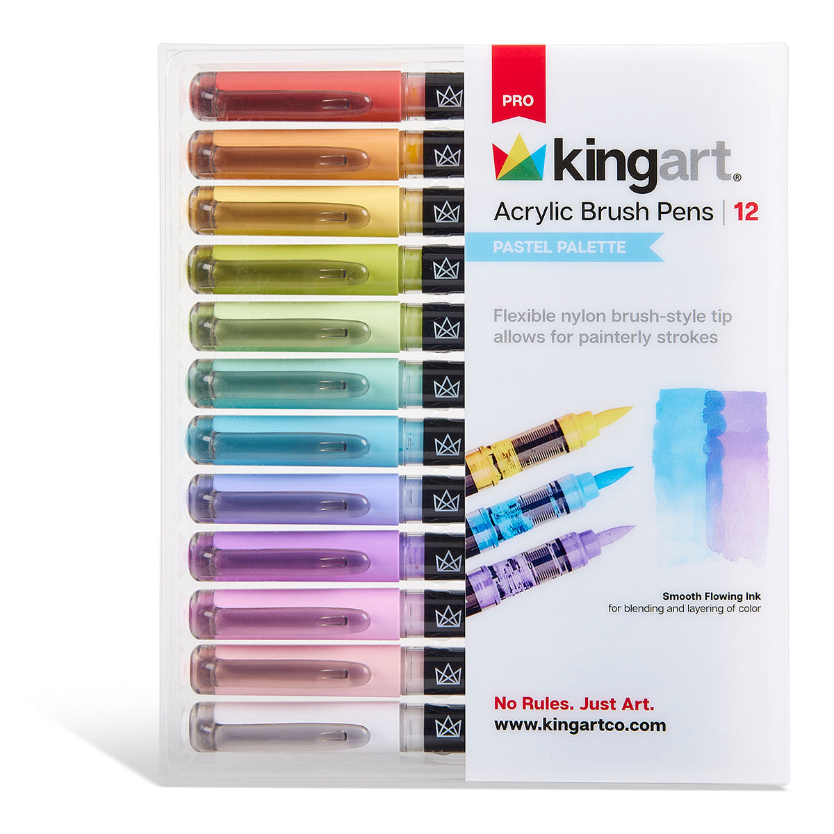 PRO Acrylic Paint Brush Pens - 12 Pastel Colors