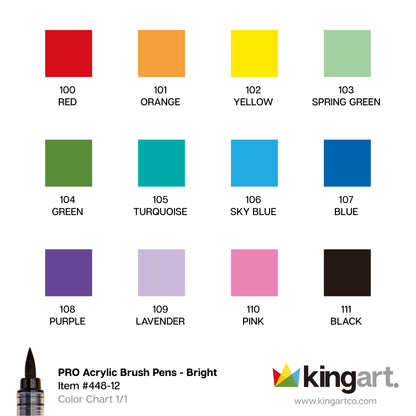 PRO Acrylic Paint Brush Pens - 12 Classic Colors