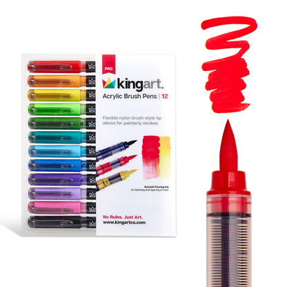 PRO Acrylic Paint Brush Pens - 12 Classic Colors