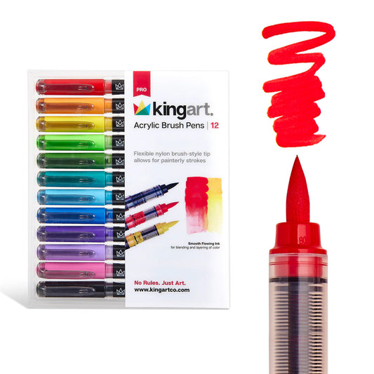 PRO Acrylic Paint Brush Pens - 12 Classic Colors