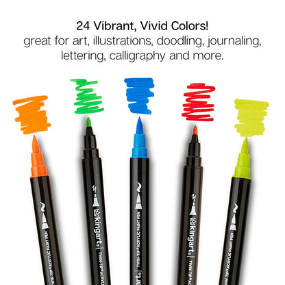 PRO Twin-Tip™ Acrylic Paint Pens – 24 Colors