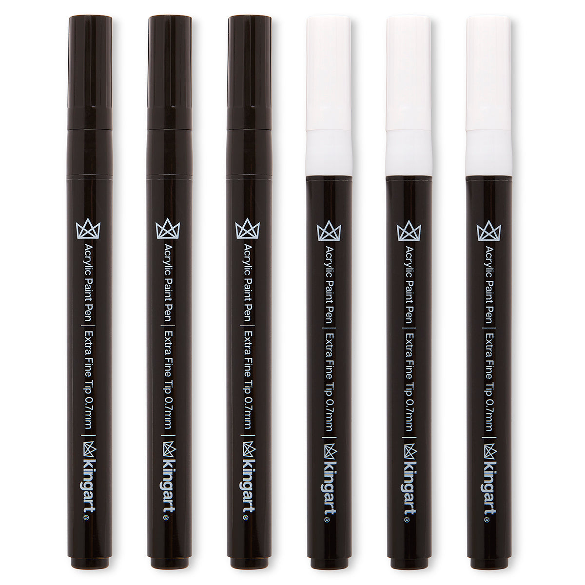 PRO Acrylic Paint Pens Extra Fine - Black & White 6 pc