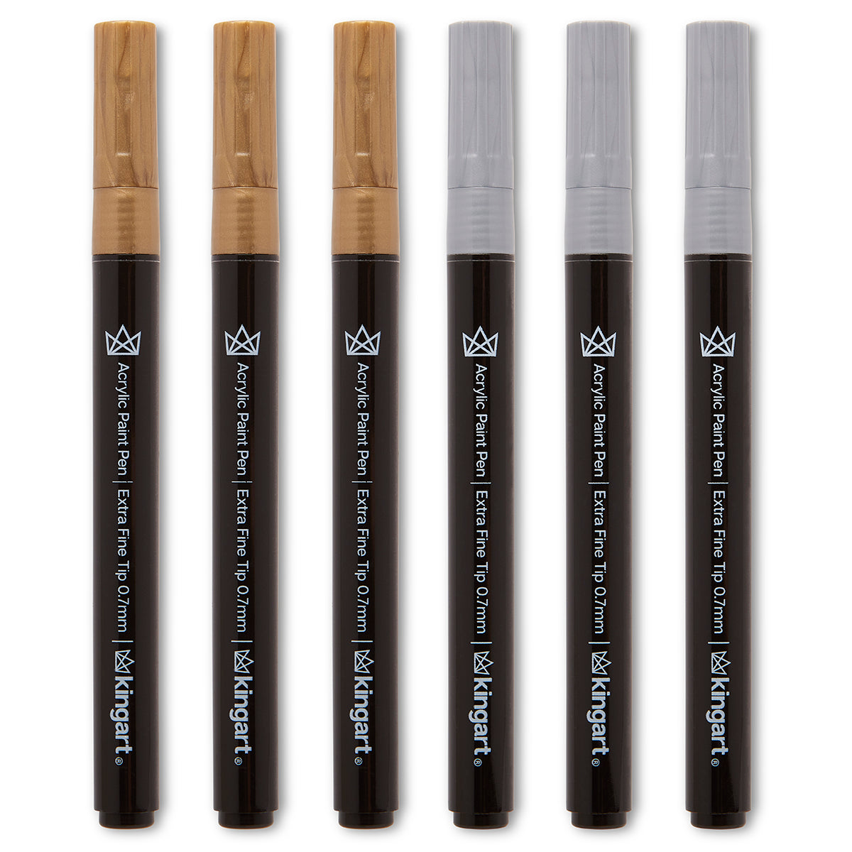 PRO Acrylic Paint Pens Extra Fine - Silver & Gold 6 pc