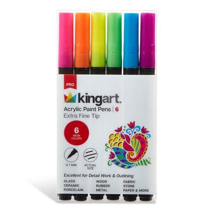 PRO Acrylic Paint Pens Extra Fine - Neon Colors 6 pc