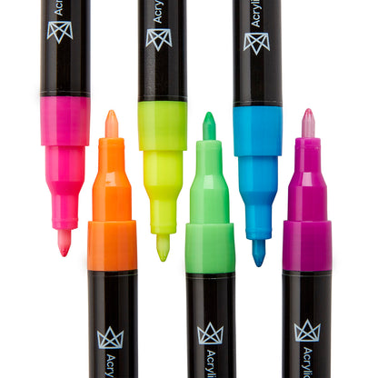 PRO Acrylic Paint Pens Extra Fine - Neon Colors 6 pc