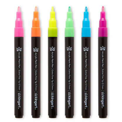 PRO Acrylic Paint Pens Extra Fine - Neon Colors 6 pc