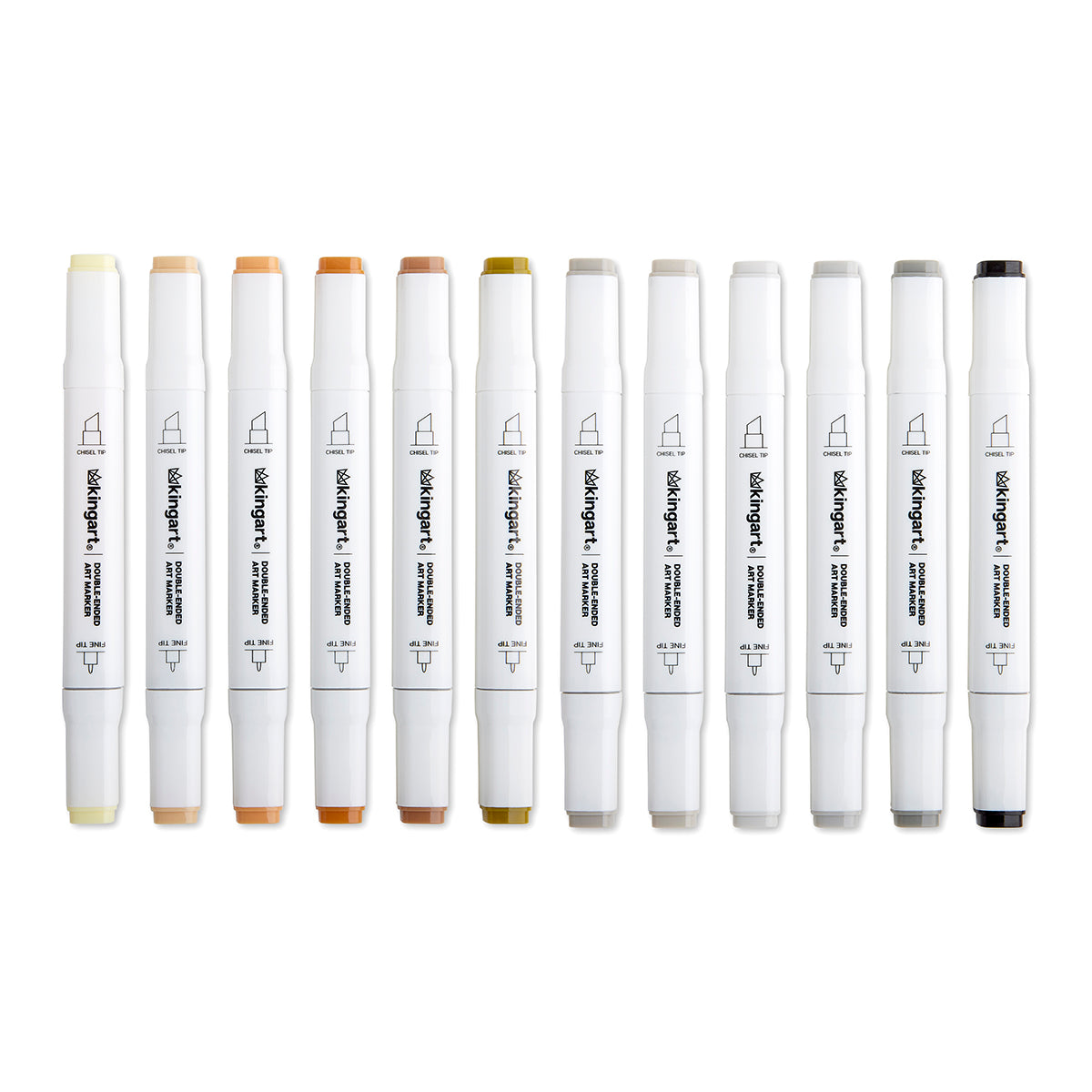 PRO Double-Ended Alcohol Markers - 12 Neutral Colors