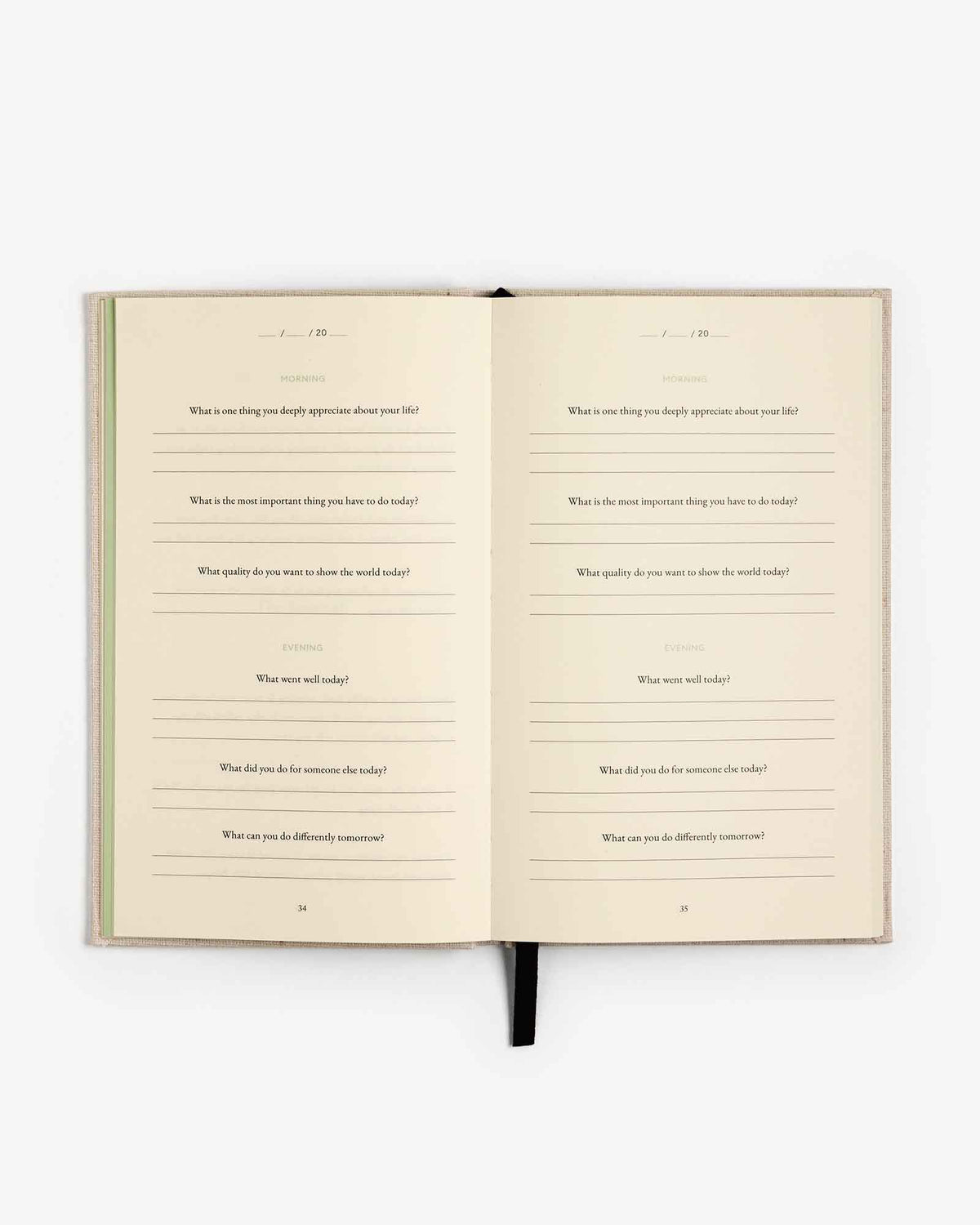 The Three Question Journal - Linen